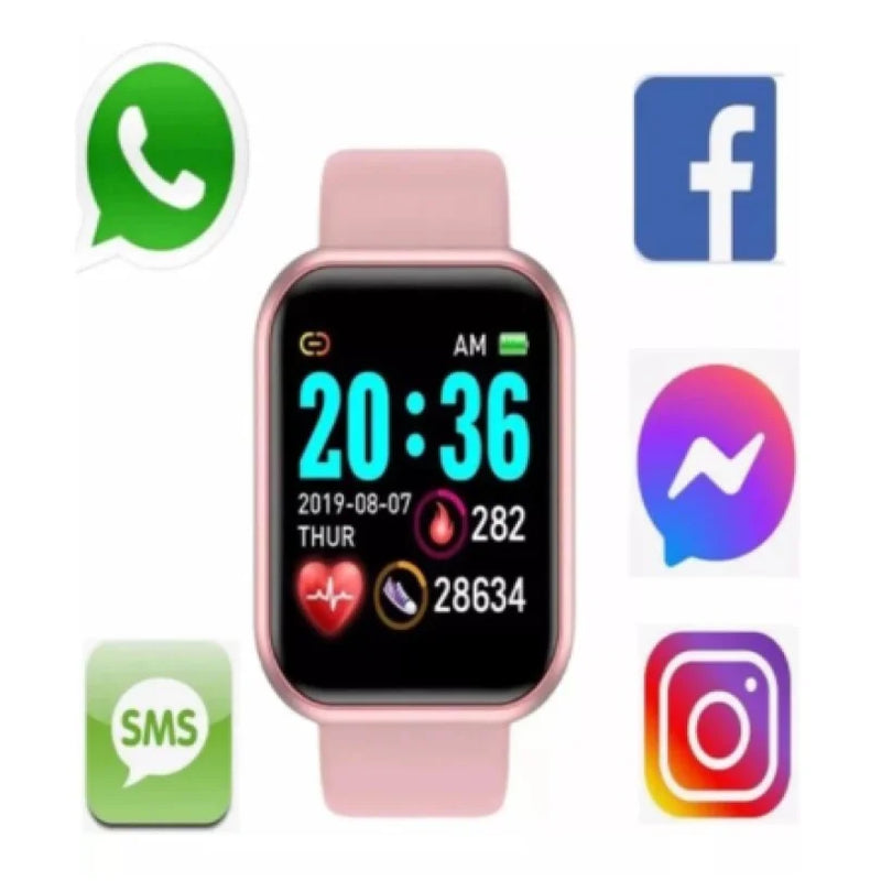 Smartwatch d20 relógio android ios prova água